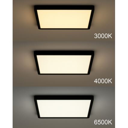 LED Stropní svítidlo LED/40W/230V 3000/4000/6500K 50x50 cm černá